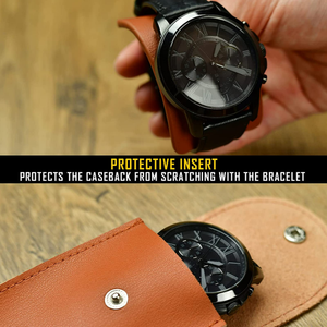Xách tay PU da đồng hồ du lịch trường hợp màu logo tùy chỉnh Xem tai nghe Túi tay áo - Product Image 4