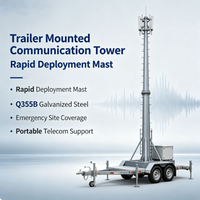 OEM / ODM Galvanized Telescopic Trailer Mounted Communication Tower for Field Emergency Temporary Signal Mobile Telecom Tower