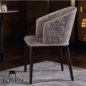 Chaise de réception et de négociation pour <span class=keywords><strong>café</strong></span>, chaise de salle à manger italienne neuve en bois massif avec accoudoirs, chaise de lecture pour hôtel - Product Image 1
