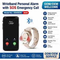 Montre d'alarme de sécurité pour personnes âgées avec lumière et fonction de déclenchement par pression pour appels d'urgence aux contacts, alertes de chute et assistance pour activités de plein air