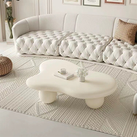 Luxe léger Table basse crème nordique en bois de style simple Canapé de salon Table d'appoint d'angle Table basse en bois blanc