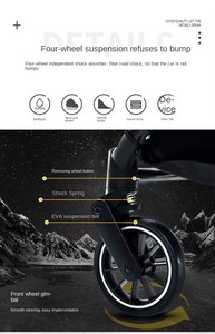 Poussette de voyage et bagage compact léger avec poignée réversible, poussette-chauffe-bébé pour nouveau-né - Product Image 5