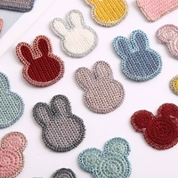 DIY kleine konijn gebreide stoffen patch kinderkleding, schoenen, hoeden, decoratieve accessoires, kleurrijke hartaccessoires