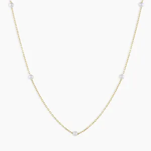 Dainty 14K Gold Plated Simply Chain Fashion Necklace for Girls Gifts in 925 Sterling Silver
