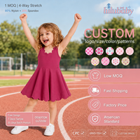 Robe élégante rose vif à volants pour petites filles DH ODM, sans manches, coupe évasée, idéale pour anniversaire ou mariage, marché australien