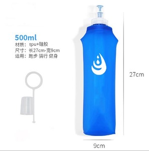 <span class=keywords><strong>500ml</strong></span> Ngoài trời Chạy mềm cấp thực phẩm TPU có thể gập lại chai nước thể thao túi nước mềm <span class=keywords><strong>Flask</strong></span> bóp - Product Image 3