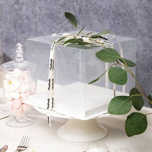 2022 New Selling square <b>Transparent</b> <b>Cake</b> <b>Box</b> Food Grade Plastic <b>Cake</b> <b>Box</b> 10 Inch 12 Inch 14inch - Product Image 3