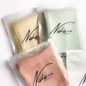 In Logo Tùy Chỉnh Phân Hủy Sinh Học PVC Frosted Swimwear Quần Áo Ziplock Nhựa Bao Bì Túi Mỹ Phẩm Slider Zipper Pouch