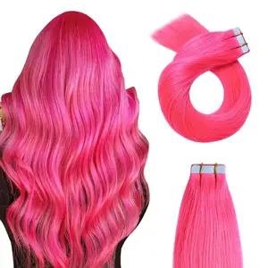 Bán buôn salon chất lượng European Trinh tóc băng trong màu hồng màu taoe trong phần mở rộng tóc tóc con người