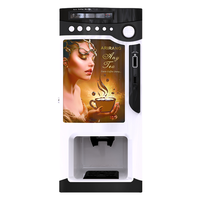 Machine à café professionnelle de comptoir pour 3 boissons chaudes instantanées, avec paiement par pièces et fonction SDK – Offre Spéciale