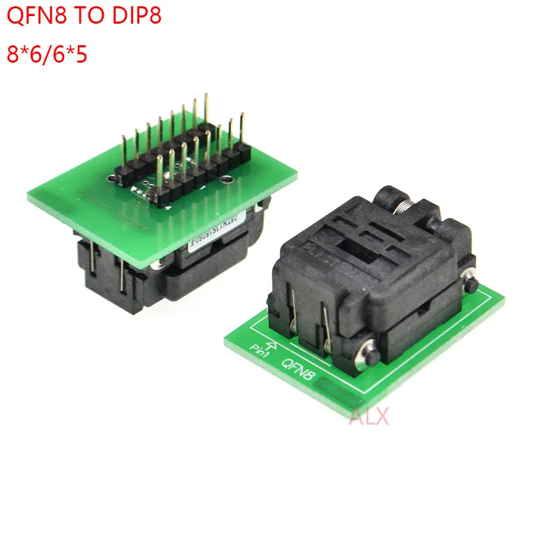 QFN8 WSON8 DFN8 MLF8 à DIP8 programmeur adaptateur prise convertisseur puce de test IC pour pas de 1.27MM 8x6MM 6x5MM SPI FLASH QFN-8