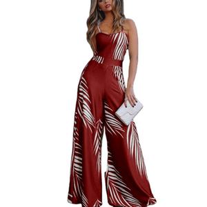 Mono de verano para mujer, de moda, con hombros descubiertos, color liso, pantalón corto de pierna ancha, de una pieza, de gasa tejida, precio al por mayor - Product Image 4