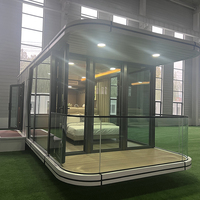 Maison conteneur modulaire préfabriquée en acier personnalisée en usine, maison capsule de luxe