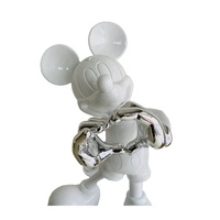 Sculpture et Statue de Mickey de coeur en résine galvanisée personnalisée populaire pour la décoration de vitrine de bureau à domicile