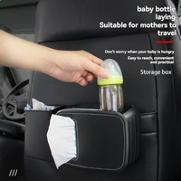 Boîte de rangement universelle pour siège auto, boîte à mouchoirs multifonctionnelle, poubelle portable anti-salissure et anti-coup de pied, accessoires intérieurs de voiture