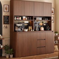 Meuble mural moderne et minimaliste en bois massif de palissandre pour 10 bouteilles et 4 verres à pied – Robuste et durable