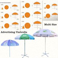 Parasol de plage personnalisé avec impression de logo, imperméable, portable, léger, réglable, avec structure en acier inoxydable, pour le camping en plein air