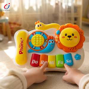 Mini Piano Électrique Chengji, Jouet Musical Sensoriel, Lumières LED Interactives, Lion et Escargot Colorés Mignons, Jouets Téléphone d'Activité pour Tout-petits - Product Image 2