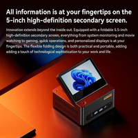 AOOSTAR G-FLIP Nueva Mini PC para Juegos AMD AI 9 HX370 SSD Compatible con Pantalla Triple 4K 240Hz Puerto OCuLink 3A