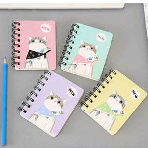 Cute Cat Spiral <b>Notebook</b> Portable Pocket Notepad Various Colors Fun Stationery for Students Office Workers Back-to-School - Product Image 1
