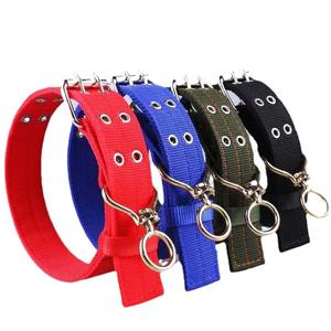 Verstellbares Nylon-Hundehalsband für kleine/mittlere/große Rassen – strapazierfähig, verdickt, verlängert, mit doppelter Schnalle, einfarbig, in 4 Farben erhältlich - Product Image 3