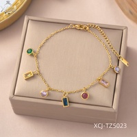Collier en acier titane plaqué or véritable 18 carats avec diamant coloré Dopamine, chaîne de clavicule, ensemble pour femme, cadeau