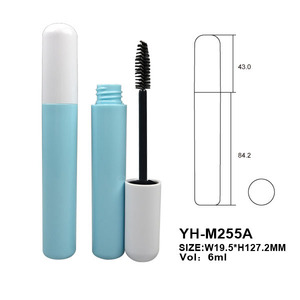 Vente en gros de contenants de mascara cylindriques brillants en ABS/PETG avec couvercle orange, tube à cils vide, emballage cosmétique personnalisé - Product Image 2