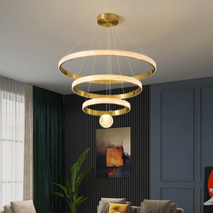 Modern Led Chandelier Lighting Living Room Circle Ring Gold Modern <b>Globe</b> Pendant <b>Light</b> - Product Image 5