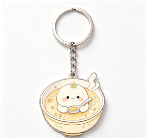 Cute Food Enamel Metal Key Chain Silver Ring Pendant <b>Bag</b> <b>Charm</b> Gift Keyring - Product Image 4