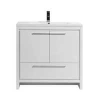 Prix usine personnalisé Floortanding salle de bain en bois armoire vanité peinture fini deux portes salle de bain vanités