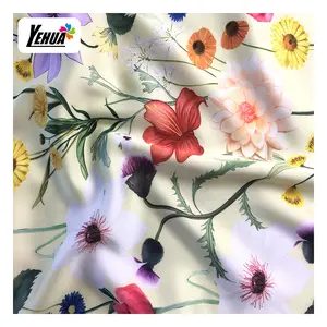 50D Printed Silk Satin Fabric Silk Digital Print Fabric For Dress