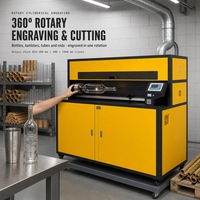 Graveur laser CO2 rotatif industriel pour grandes pièces cylindriques, axe de rotation à 360 degrés, découpe laser CNC Delta pour bois et contreplaqué