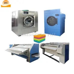 industrial washing line washer dryer laundry ironing folding machine clothes bedsheet drying flatwork ironer folded product line