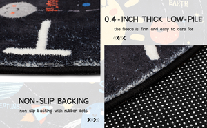 Tapis de classe lavable de grande taille 59x78 pouces, système solaire, tapis d'activité pour le temps sur le ventre, chambre d'enfant - Product Image 4