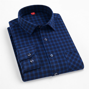 Camicia a Quadri 100% Cotone per <span class=keywords><strong>Uomo</strong></span>, Manica Lunga, Stile Business Casual, Tessuto Spesso - Product Image 5