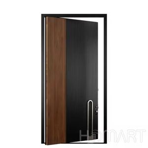 Portes d'entrée pivotantes extérieures en bois massif, dernier design de l'usine d'origine, entrée principale pour appartements et hôtels - Product Image 6