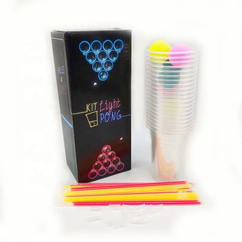 Glow in the Dark (Light Sticks) Beer Pong Set with Lumo Balls