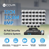4COVR 32-Kanal NVR CCTV-Kamerasystem 4K 8MP PoE IP KI-Gesichtserkennung Nachtsicht App-Fernansicht Heim- und Geschäftsüberwachung