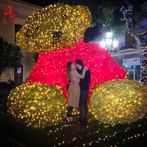 공원 정원 훈장 LED 크리스마스 휴일 훈장 쇼핑 센터를 위한 거대한 LED 3D 곰 옥외 크리스마스 빛