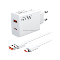 Pour Xiaomi 67W Chargeur rapide EU Charge rapide 67W Adaptateur secteur USB-C 6A Câble de type C 1M pour Xiaomi 13 12 11 T Pro Redmi K50 K60
