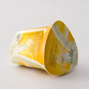 Luckytime gobelets à crème glacée triangle en plastique pour emballages de yaourt récipient en plastique avec couvercle en aluminium