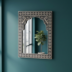 BS INTERNATIONAL Antique Black Customized Bone Inlay Eco-friendly Modern Electricity-Free Wall Mirror Frame Home Bathroom - Product Image 1