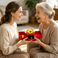 Meilleure Vente 2026 : Boîte à Bijoux Double Porte Rouge Tournesol pour Cadeaux de Saint-Valentin, Mariage et Fête des Mères