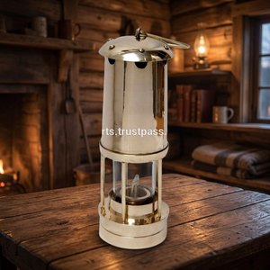 Lampe à huile en laiton massif pour mineurs marins, lampe à huile pour cheminée, beau métal artisanal, lampe à huile, décoration vintage - Product Image 4