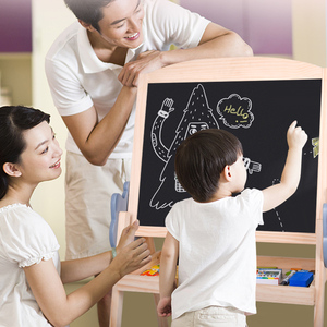 Tableau de dessin magique double face réglable en bois pour enfants, avec abaque éducatif et chevalet solide pliable, multicolore - Product Image 3