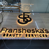 Enseigne commerciale 3D en lettres cannelées, logo pour bureau, intérieur/extérieur, enseigne commerciale rétroéclairée en lettres cannelées, logo mural