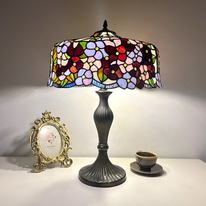 Lámpara de Mesa LED AC LongHuiJing de 16 Pulgadas con Pantalla de Vidrio de Estilo Wisteria, Diseño de Rosa y Pájaro, Ecológica, Flexible y Ajustable, para el Hogar - Product Image 1