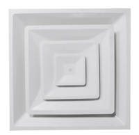 Diffuseurs d'air carrés en aluminium anodisé pour plafond, installation facile sur la sortie de ventilation de la climatisation