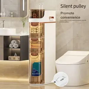 Armoire de rangement multifonctionnelle peu encombrante pour salle de bain Boîtes et bacs de rangement pratiques et polyvalents