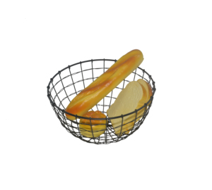 Di alta qualità nero rotondo filo di metallo cesto di conservazione della frutta casa cucina espositore decorativo <span class=keywords><strong>per</strong></span> cibo <span class=keywords><strong>pane</strong></span> e frutta PC materiale - Product Image 3
